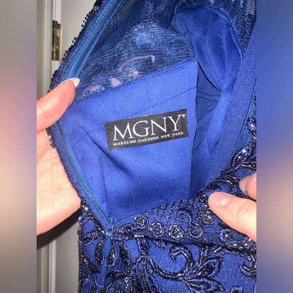 Navy Blue MGNY Full-Length Dress - Picture 9 of 10